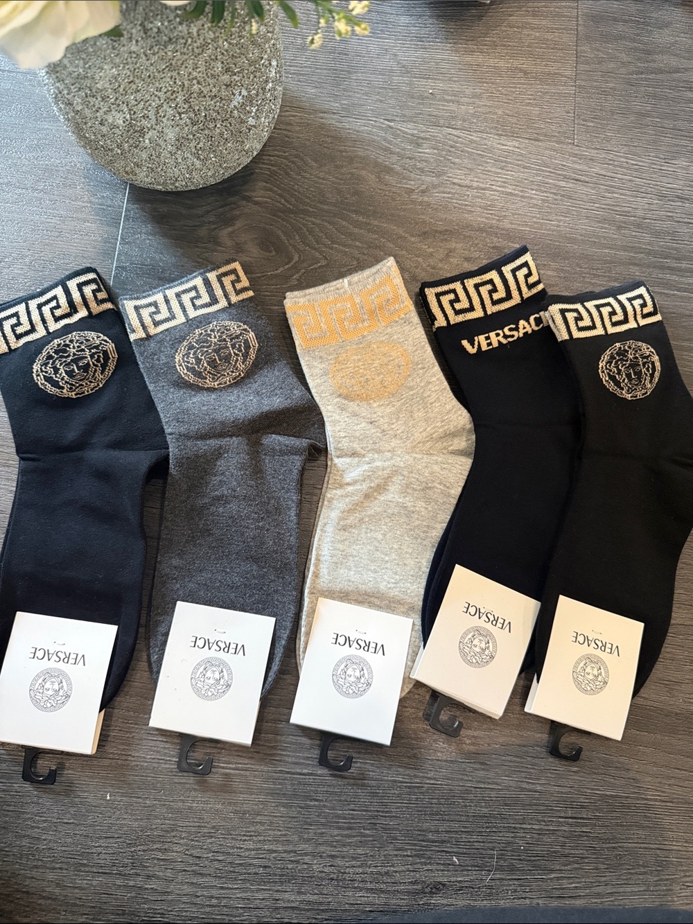 Fashion Men's Logo Crew Socks - Black, Gray, Light Gray